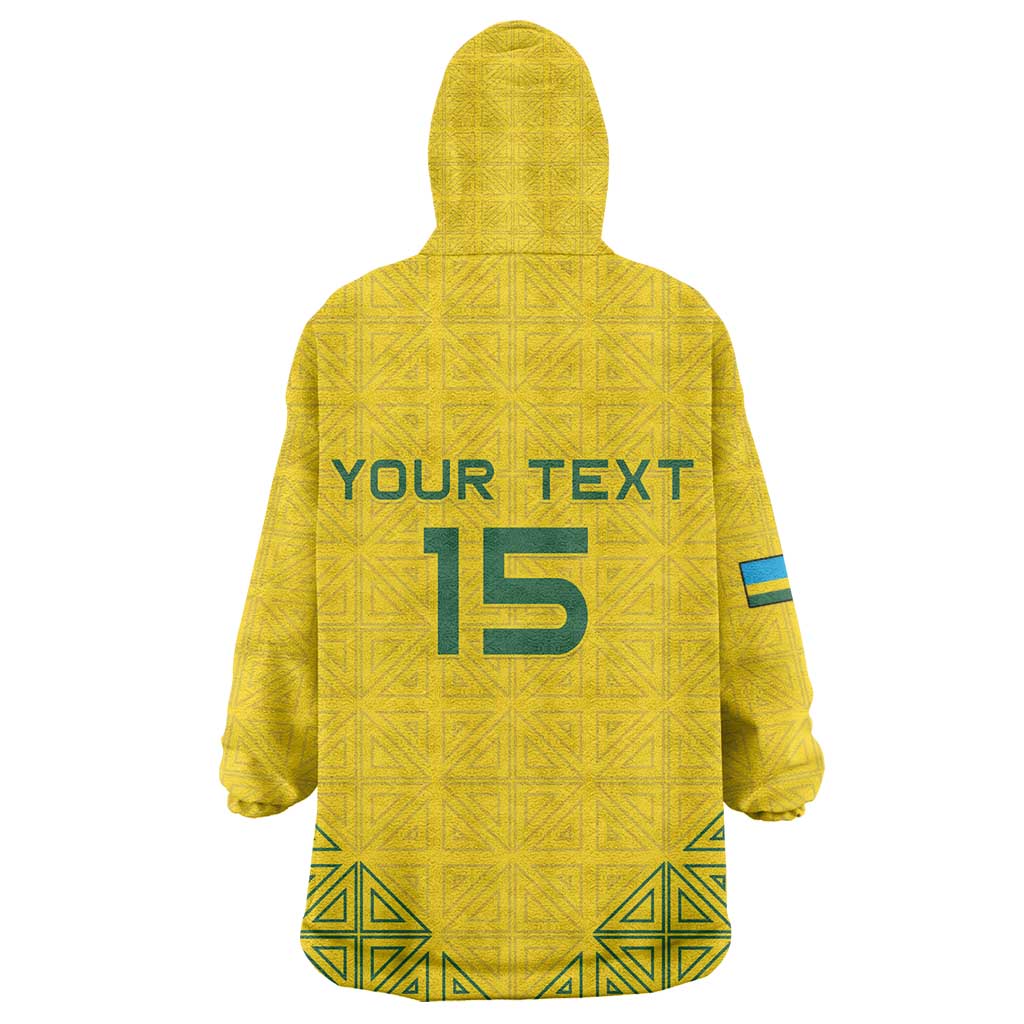 Custom Jamhuri ya Rwanda Football Kid Wearable Blanket Hoodie Go Amavubi Go