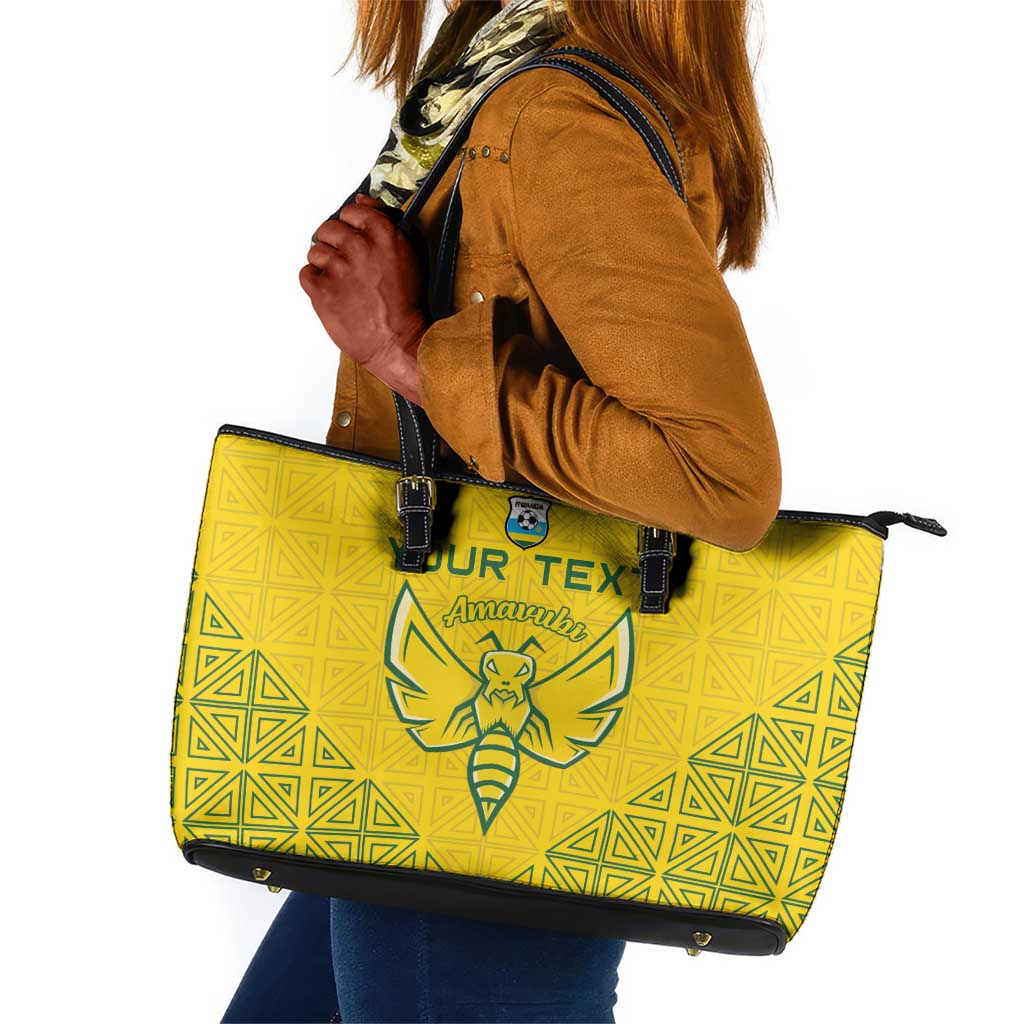 Custom Jamhuri ya Rwanda Football Leather Tote Bag Go Amavubi Go