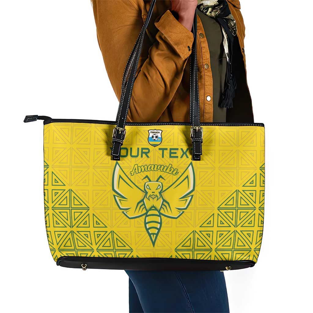 Custom Jamhuri ya Rwanda Football Leather Tote Bag Go Amavubi Go