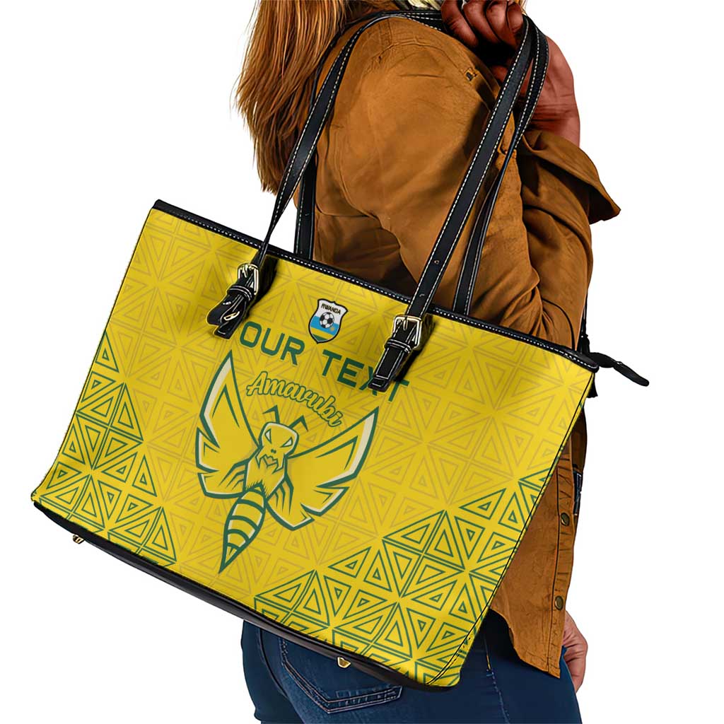 Custom Jamhuri ya Rwanda Football Leather Tote Bag Go Amavubi Go