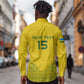Custom Jamhuri ya Rwanda Football Long Sleeve Button Shirt Go Amavubi Go