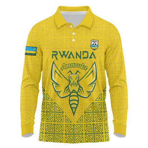 Custom Jamhuri ya Rwanda Football Long Sleeve Polo Shirt Go Amavubi Go