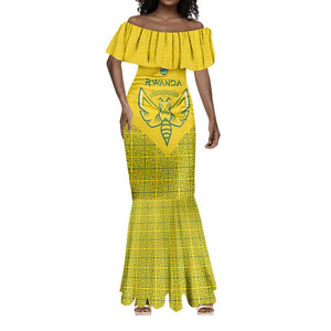 Custom Jamhuri ya Rwanda Football Mermaid Dress Go Amavubi Go