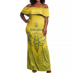 Custom Jamhuri ya Rwanda Football Off Shoulder Maxi Dress Go Amavubi Go