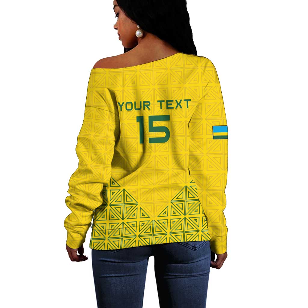 Custom Jamhuri ya Rwanda Football Off Shoulder Sweater Go Amavubi Go