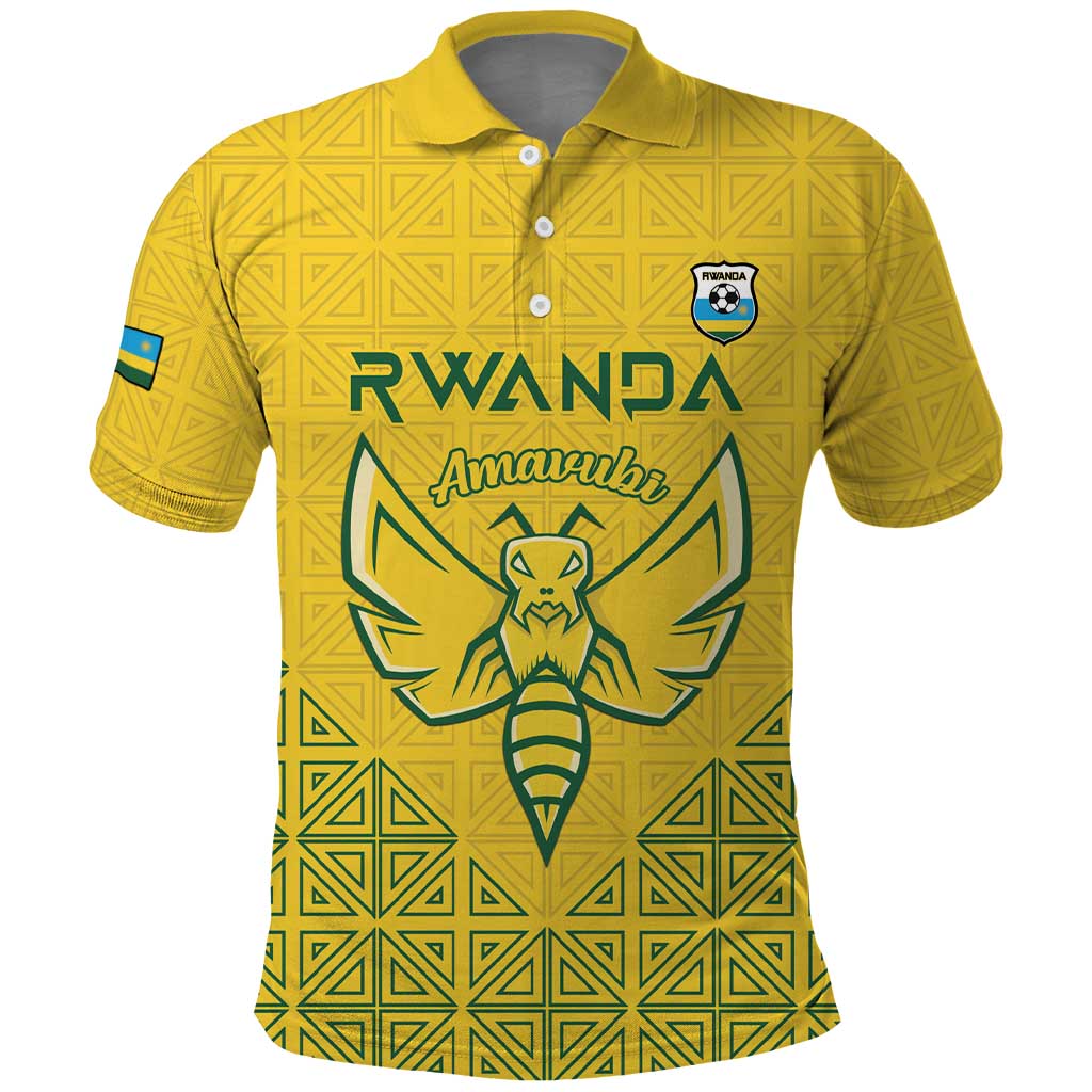 Custom Jamhuri ya Rwanda Football Polo Shirt Go Amavubi Go
