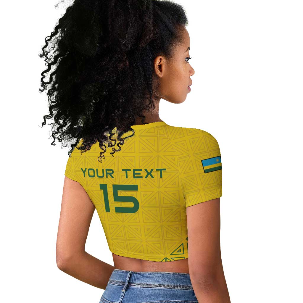 Custom Jamhuri ya Rwanda Football Raglan Cropped T shirt Go Amavubi Go