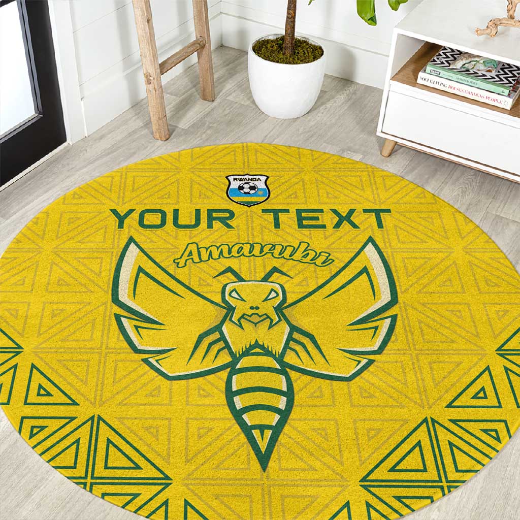 Custom Jamhuri ya Rwanda Football Round Carpet Go Amavubi Go
