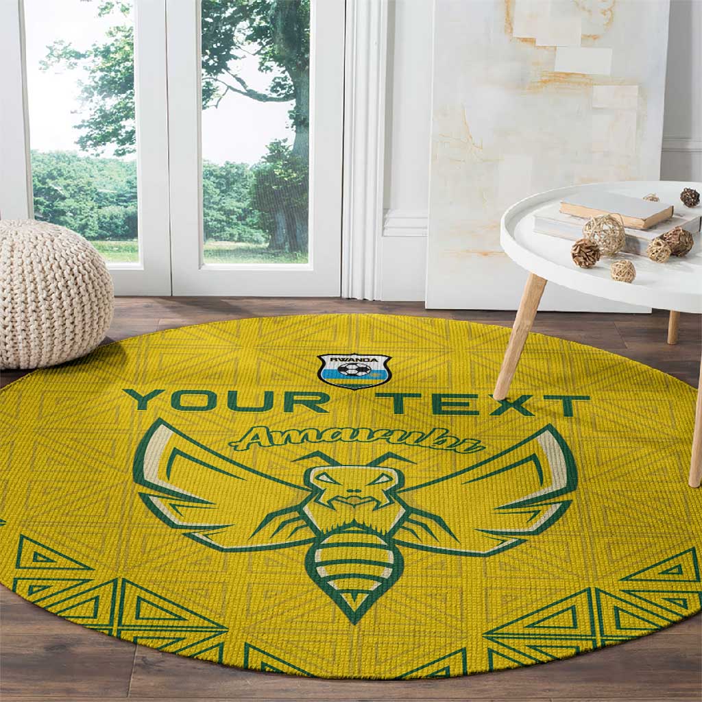 Custom Jamhuri ya Rwanda Football Round Carpet Go Amavubi Go