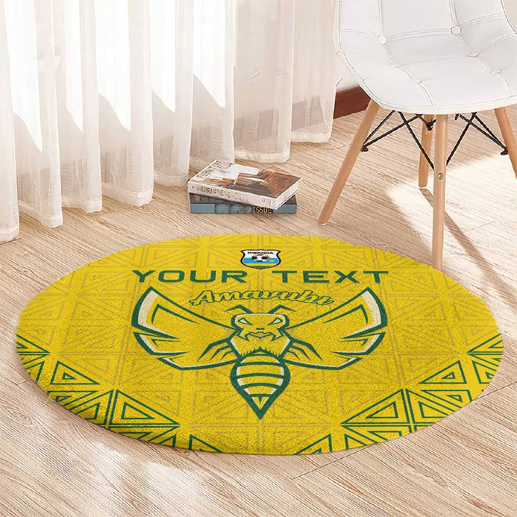 Custom Jamhuri ya Rwanda Football Round Carpet Go Amavubi Go