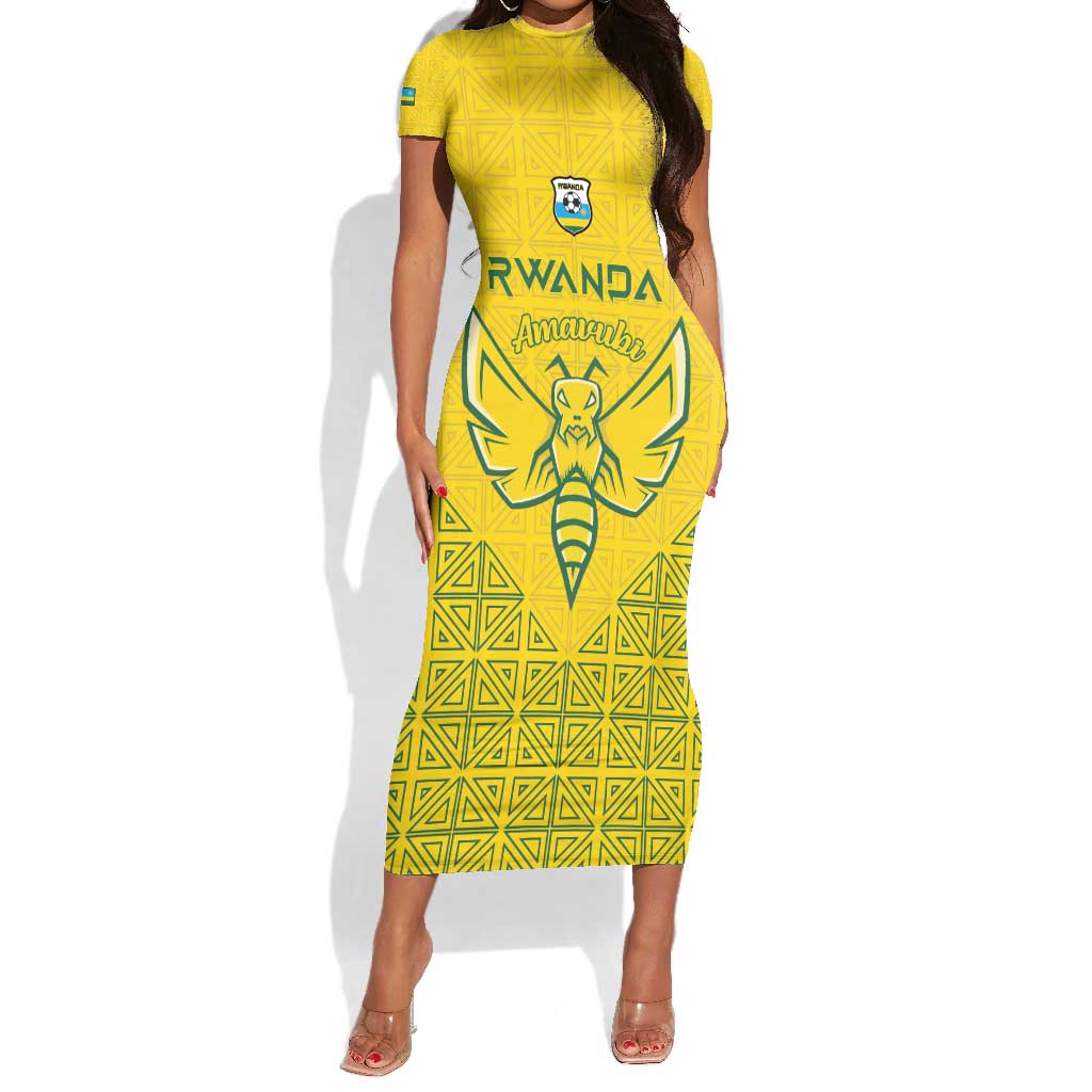 Custom Jamhuri ya Rwanda Football Short Sleeve Bodycon Dress Go Amavubi Go LT15