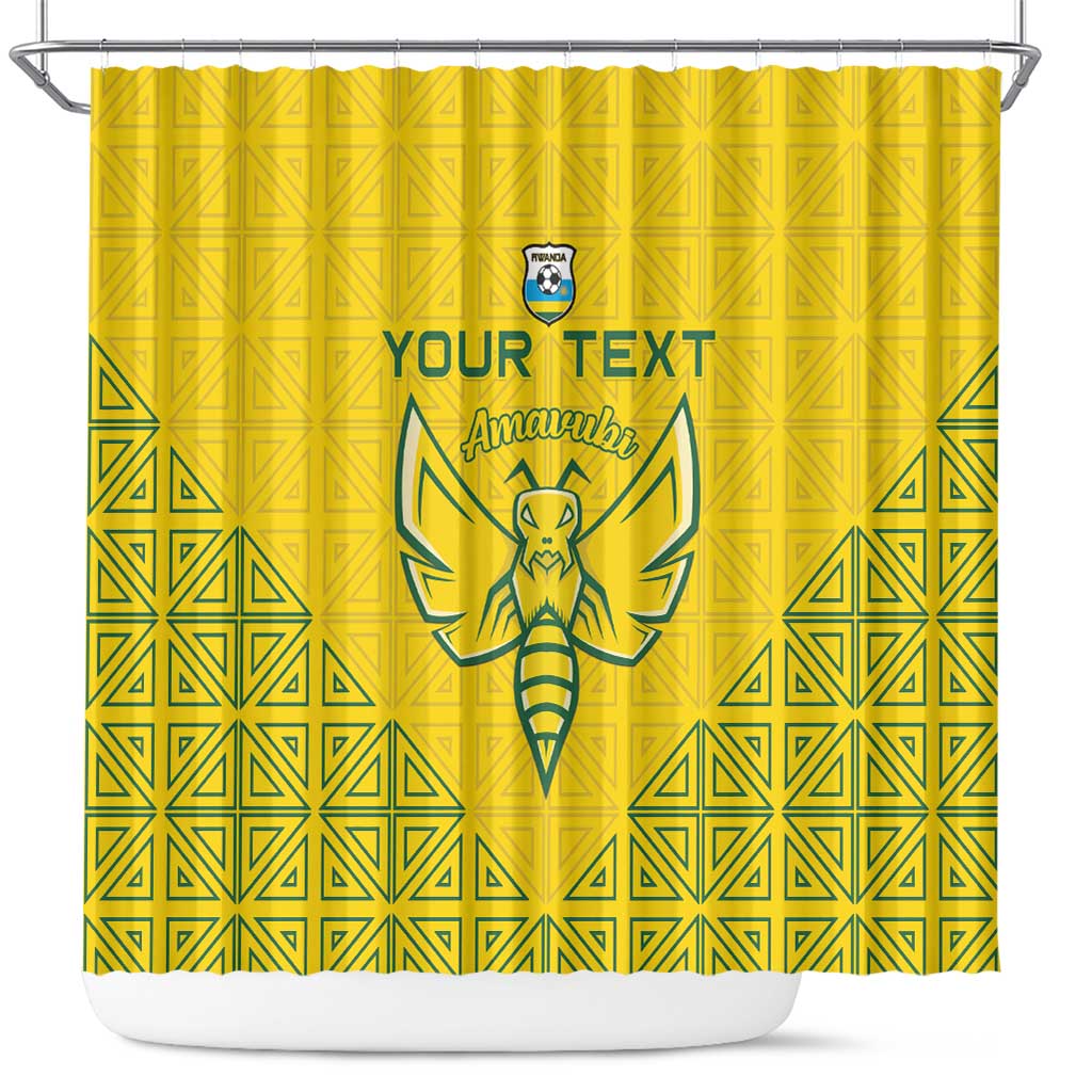 Custom Jamhuri ya Rwanda Football Shower Curtain Go Amavubi Go