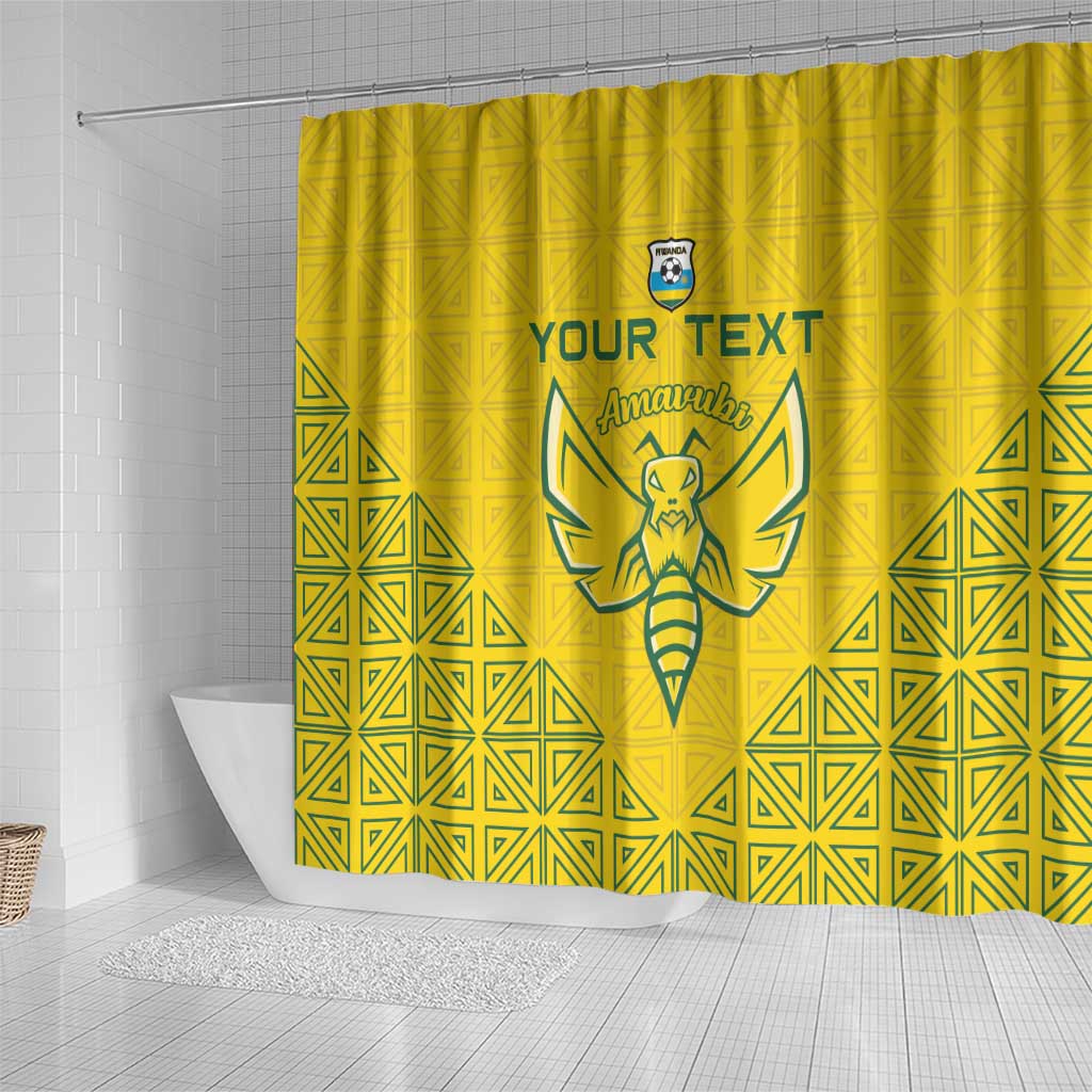 Custom Jamhuri ya Rwanda Football Shower Curtain Go Amavubi Go