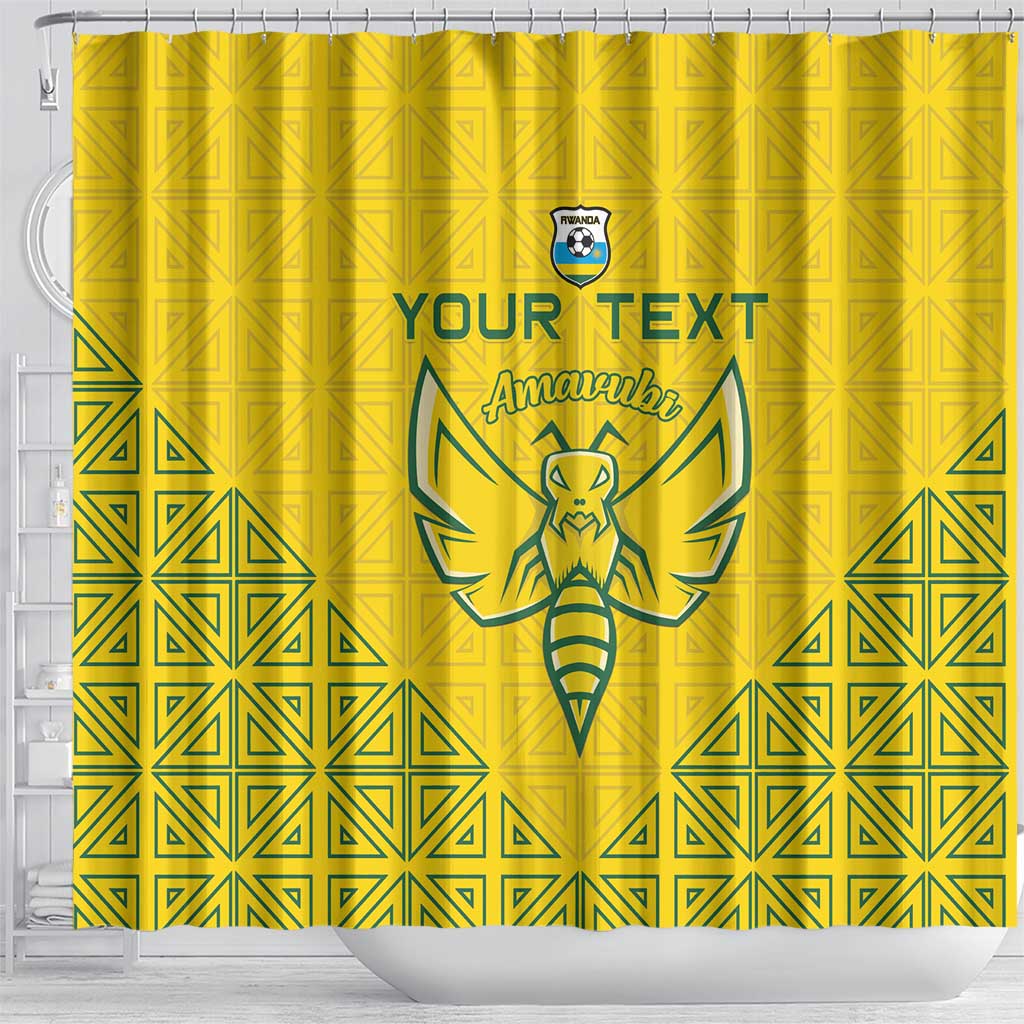 Custom Jamhuri ya Rwanda Football Shower Curtain Go Amavubi Go