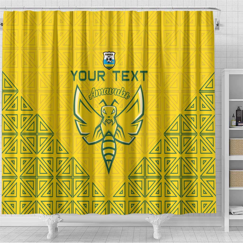 Custom Jamhuri ya Rwanda Football Shower Curtain Go Amavubi Go