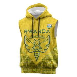 Custom Jamhuri ya Rwanda Football Sleeveless Hoodie Go Amavubi Go - African Pride
