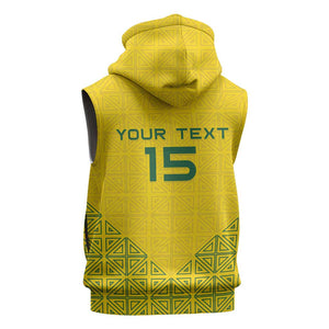 Custom Jamhuri ya Rwanda Football Sleeveless Hoodie Go Amavubi Go - African Pride