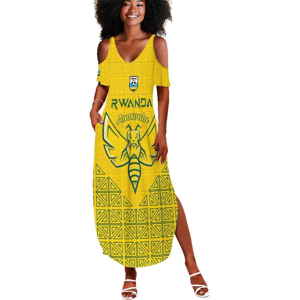 Custom Jamhuri ya Rwanda Football Summer Maxi Dress Go Amavubi Go