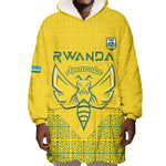 Custom Jamhuri ya Rwanda Football Wearable Blanket Hoodie Go Amavubi Go