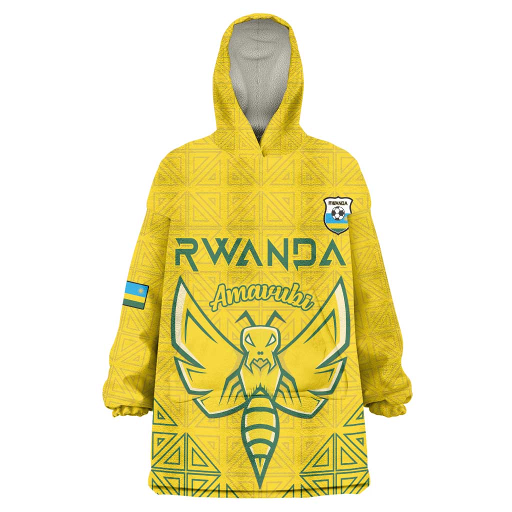 Custom Jamhuri ya Rwanda Football Wearable Blanket Hoodie Go Amavubi Go