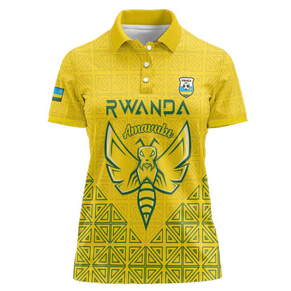 Custom Jamhuri ya Rwanda Football Women Polo Shirt Go Amavubi Go