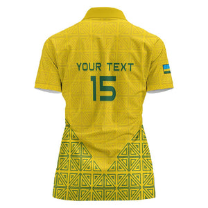 Custom Jamhuri ya Rwanda Football Women Polo Shirt Go Amavubi Go