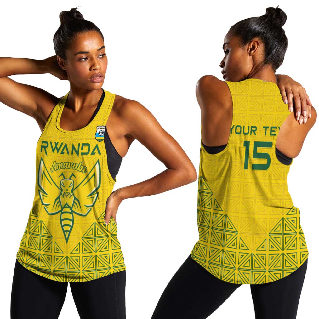 Custom Jamhuri ya Rwanda Football Women Racerback Tank Go Amavubi Go