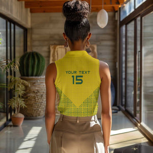 Custom Jamhuri ya Rwanda Football Women Sleeveless Polo Shirt Go Amavubi Go