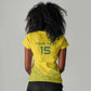 Custom Jamhuri ya Rwanda Football Women V-Neck T-Shirt Go Amavubi Go