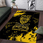 Personalized African-American Heroes Area Rug Bison Buffalo Soldiers - Black Grunge Style - African Pride