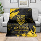 Personalized African-American Heroes Blanket Bison Buffalo Soldiers - Black Grunge Style - African Pride
