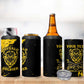 Personalized African-American Heroes 4 in 1 Can Cooler Tumbler Bison Buffalo Soldiers - Black Grunge Style - African Pride