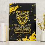 Personalized African-American Heroes Canvas Wall Art Bison Buffalo Soldiers - Black Grunge Style - African Pride