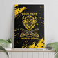 Personalized African-American Heroes Canvas Wall Art Bison Buffalo Soldiers - Black Grunge Style - African Pride
