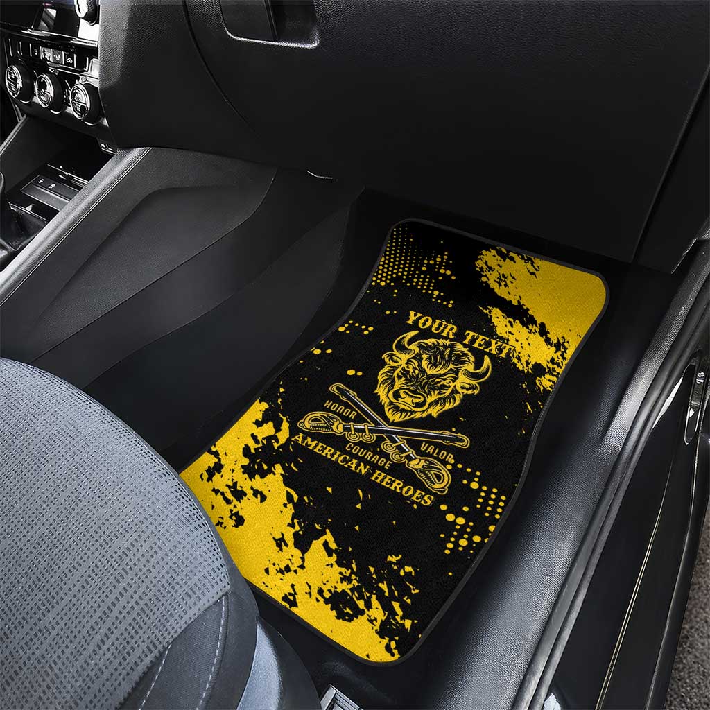 Personalized African-American Heroes Car Mats Bison Buffalo Soldiers - Black Grunge Style - African Pride