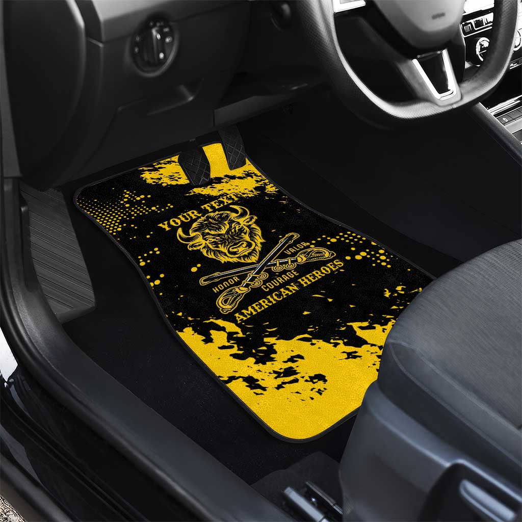 Personalized African-American Heroes Car Mats Bison Buffalo Soldiers - Black Grunge Style - African Pride
