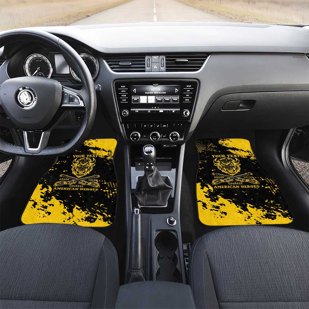 Personalized African-American Heroes Car Mats Bison Buffalo Soldiers - Black Grunge Style - African Pride
