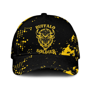 Personalized African-American Heroes Classic Cap Bison Buffalo Soldiers - Black Grunge Style - African Pride