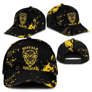 Personalized African-American Heroes Classic Cap Bison Buffalo Soldiers - Black Grunge Style - African Pride