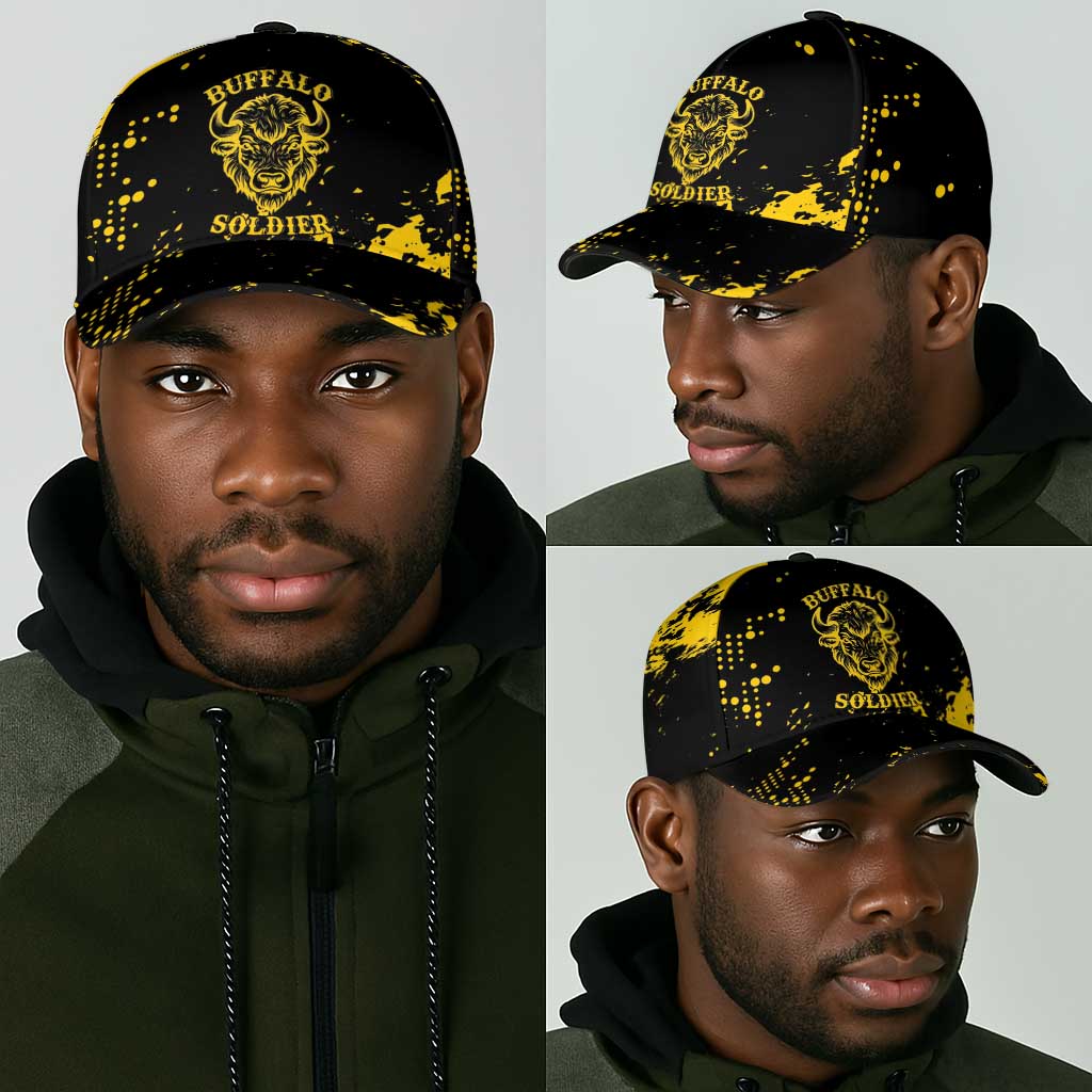 Personalized African-American Heroes Classic Cap Bison Buffalo Soldiers - Black Grunge Style - African Pride