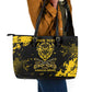 Personalized African-American Heroes Leather Tote Bag Bison Buffalo Soldiers - Black Grunge Style - African Pride