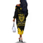 Personalized African-American Heroes Off The Shoulder Long Sleeve Dress Bison Buffalo Soldiers - Black Grunge Style - African Pride