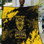 Personalized African-American Heroes Quilt Bison Buffalo Soldiers - Black Grunge Style - African Pride