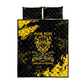 Personalized African-American Heroes Quilt Bed Set Bison Buffalo Soldiers - Black Grunge Style - African Pride