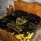 Personalized African-American Heroes Quilt Bed Set Bison Buffalo Soldiers - Black Grunge Style - African Pride