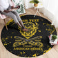 Personalized African-American Heroes Round Carpet Bison Buffalo Soldiers - Black Grunge Style - African Pride