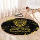 Personalized African-American Heroes Round Carpet Bison Buffalo Soldiers - Black Grunge Style - African Pride