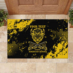 Personalized African-American Heroes Rubber Doormat Bison Buffalo Soldiers - Black Grunge Style - African Pride