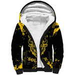 Personalized African-American Heroes Sherpa Hoodie Bison Buffalo Soldiers - Black Grunge Style - African Pride