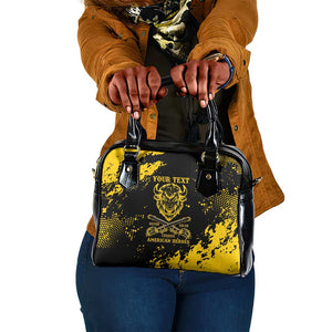 Personalized African-American Heroes Shoulder Handbag Bison Buffalo Soldiers - Black Grunge Style - African Pride